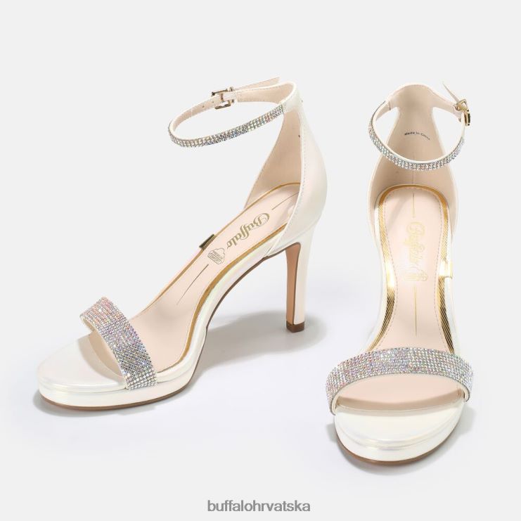 biserno bijela Buffalo monroe veganska sandala s visokom petom |sandale TDD6T226